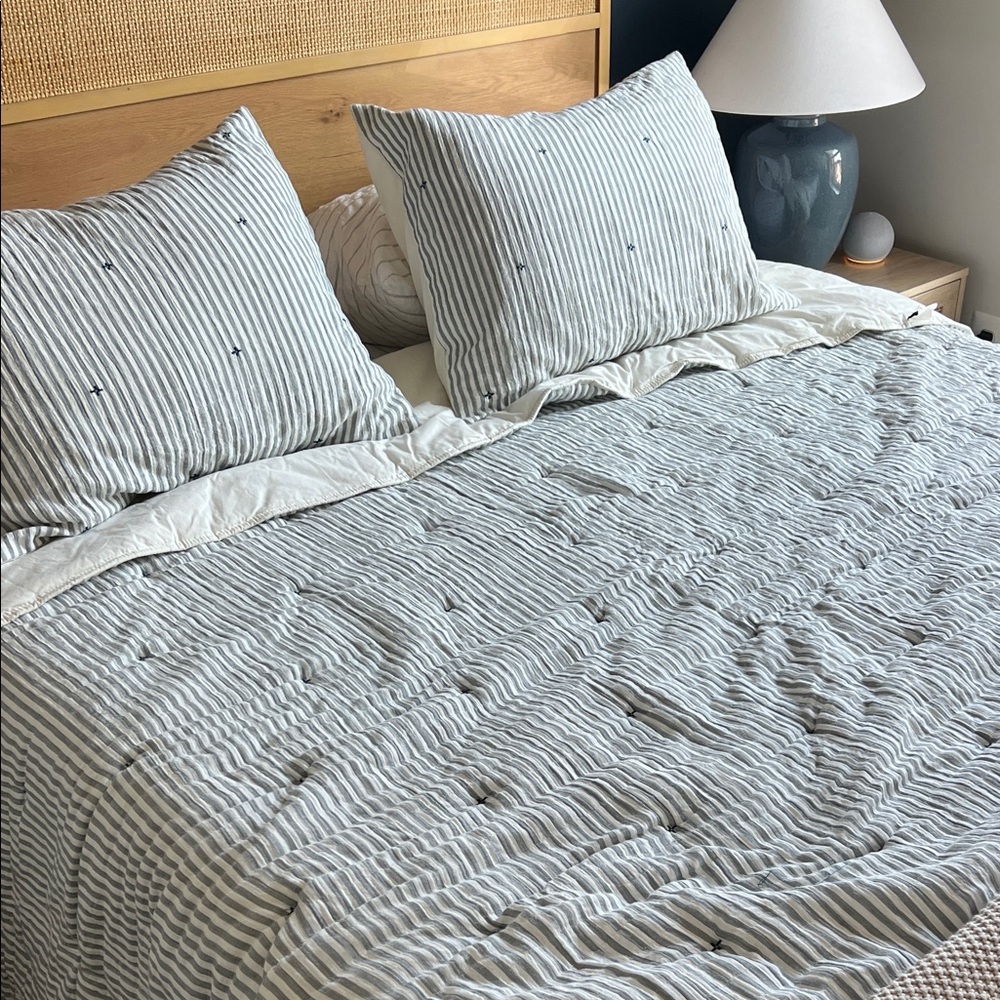 Hearth & Hand Blue Striped Comforter Set